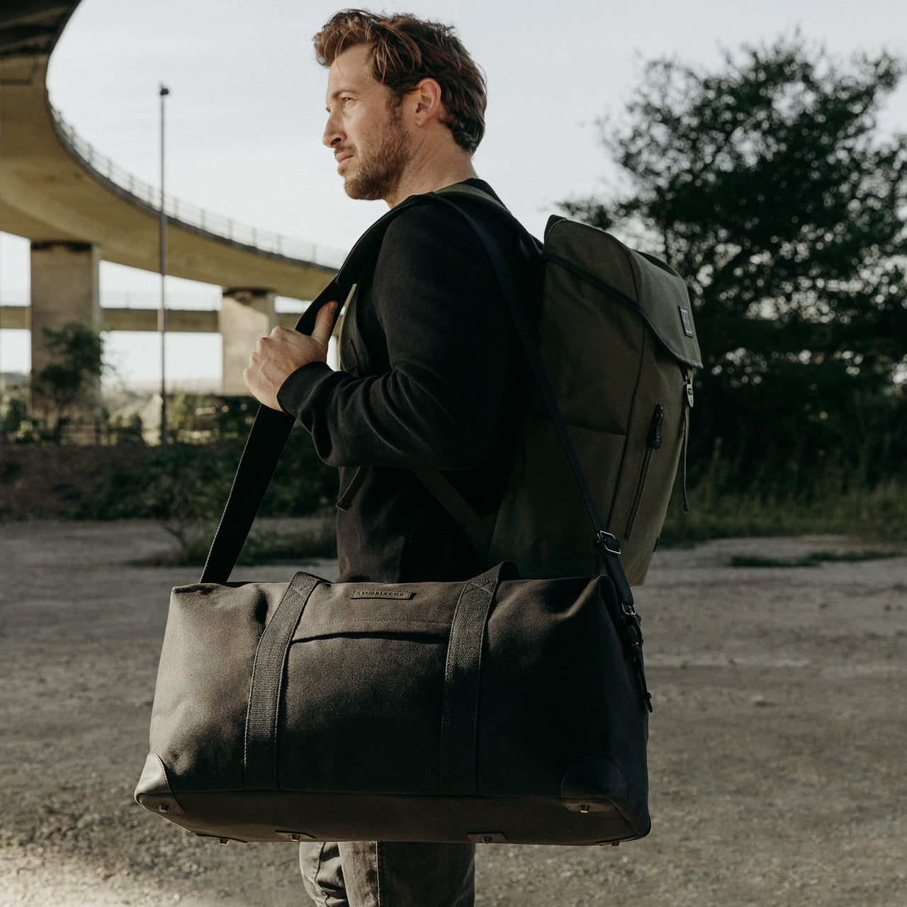 Black weekender duffle bag Clearance