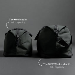 The Weekender duffle bag in Pirate comparison