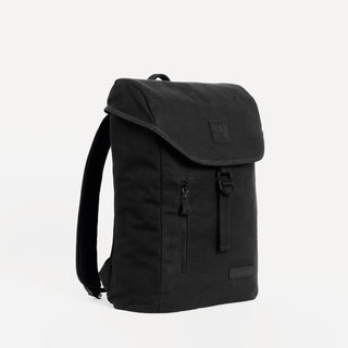Product shot of the Backpack Mini in All Black from the side.
